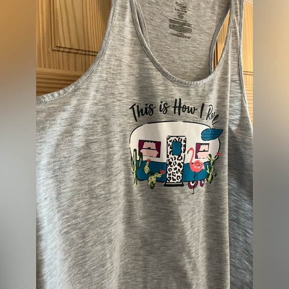 Gray This is How I Roll Camping Tank Top Size XL - Picture 3 of 7